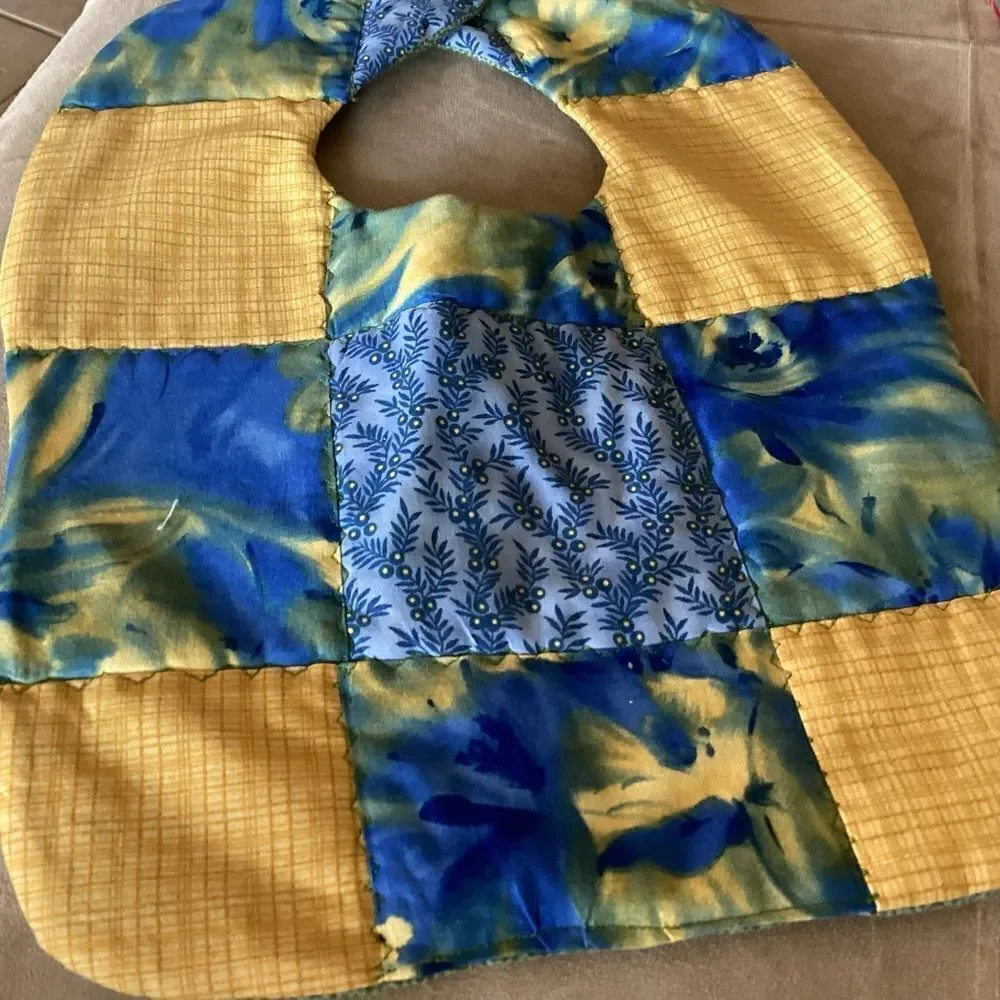 NWT. Hand Crafted Quilted Reversible Baby Bib